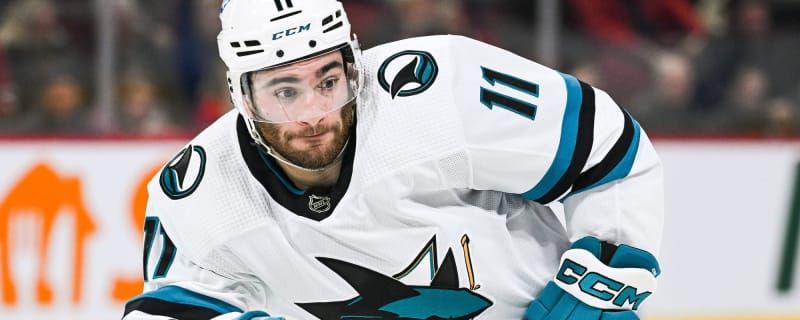 Report: Sharks’ Luke Kunin scratched for trade-related purposes