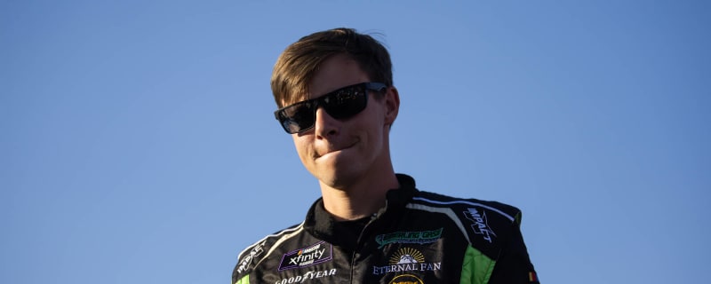 Joey Gase rips his bumper cover off, throws it at Dawson Cram after wreck