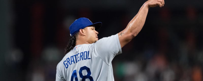 Los Angeles, CA. 23rd July, 2021. Los Angeles Dodgers pitcher Brusdar  Graterol (48) pitches for the Dodgers during the game between the Colorado  Rockies and the Los Angeles Dodgers at Dodger Stadium