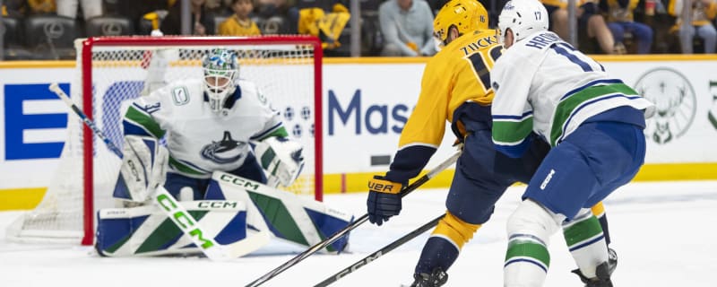 Scenes from morning skate: Canucks starter to remain a mystery until warmup ahead of Game 5 against the Predators