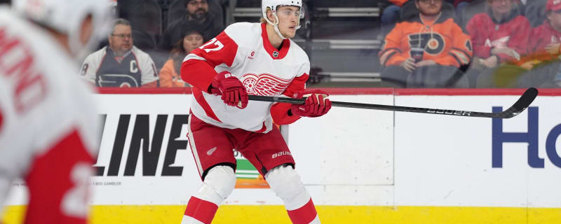 Red Wings’ Simon Edvinsson leaves game with upper-body injury