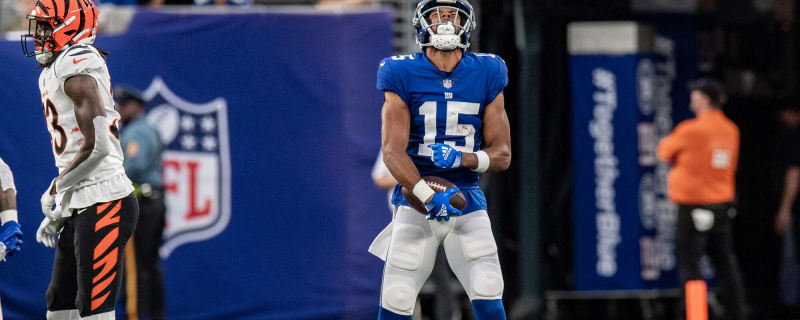 New York Giants wide receiver Alex Bachman (81) before a preseason NFL  football game against the Cincinnati Bengals Sunday, Aug. 21, 2022, in East  Rutherford, N.J. (AP Photo/John Munson Stock Photo - Alamy