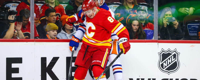 Watch: Tyson Barrie picks up his first point as a Flame against his former team