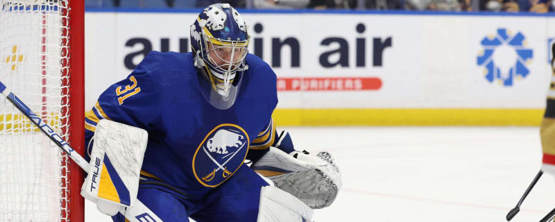 Eric Comrie 31 Buffalo Sabres 2022-23 Goathead Third Premier