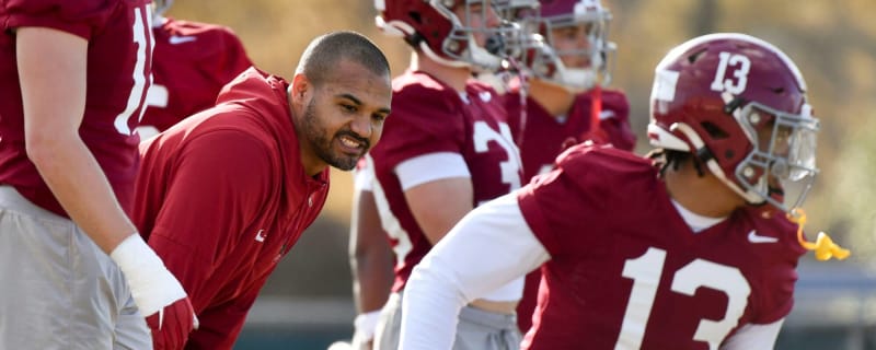 Watch: Alabama OLB coach Christian Robinson mic’d up in spring practice