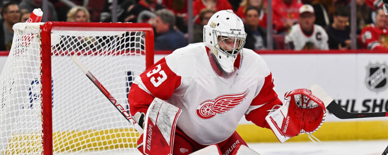 Cossa Wins in Debut as Red Wings Edge Sabres