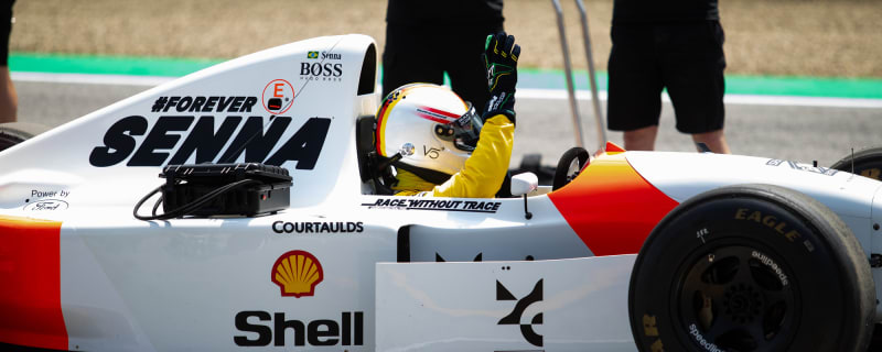 A three-way battle is underway for Ayrton Senna's No. 12