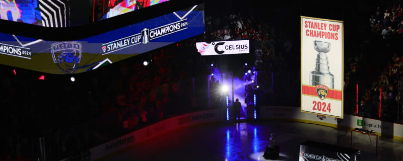 Watch: Panthers raise Stanley Cup banner, then score two quick goals