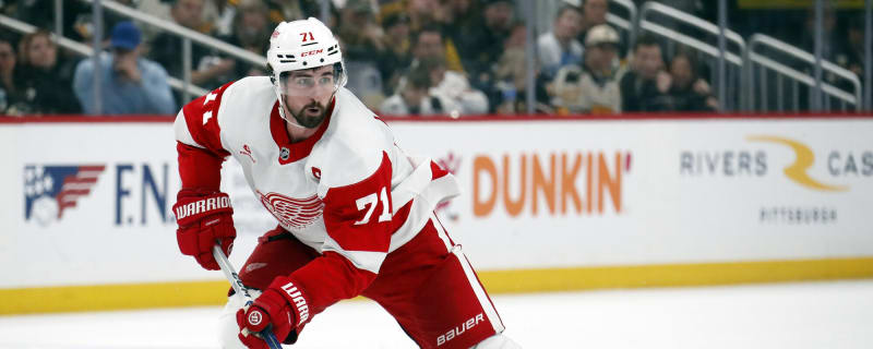 Dylan Larkin to face potential discipline after huge hit to the head of Blackhawks prospect AJ Spellacy