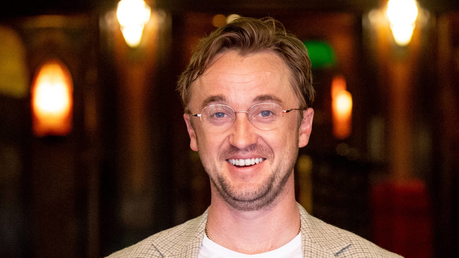 Check out Tom Felton's spot-on Harry Potter Halloween costume