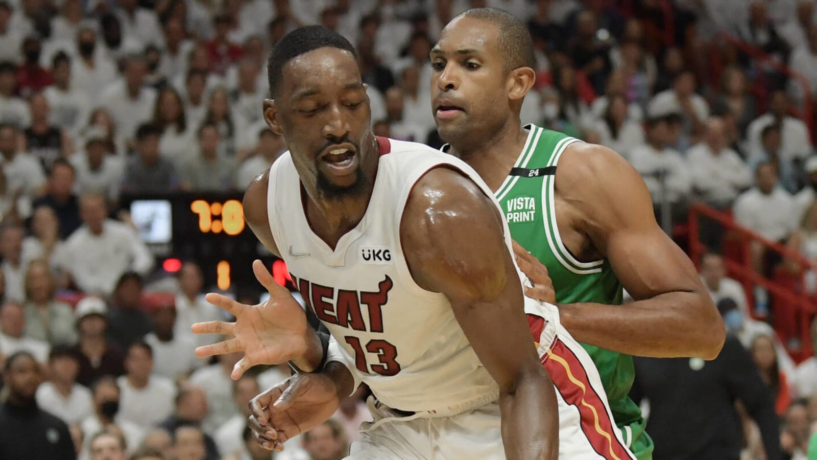 Watch: Celtics' Horford stuffs Heat's Strus on dunk attempt