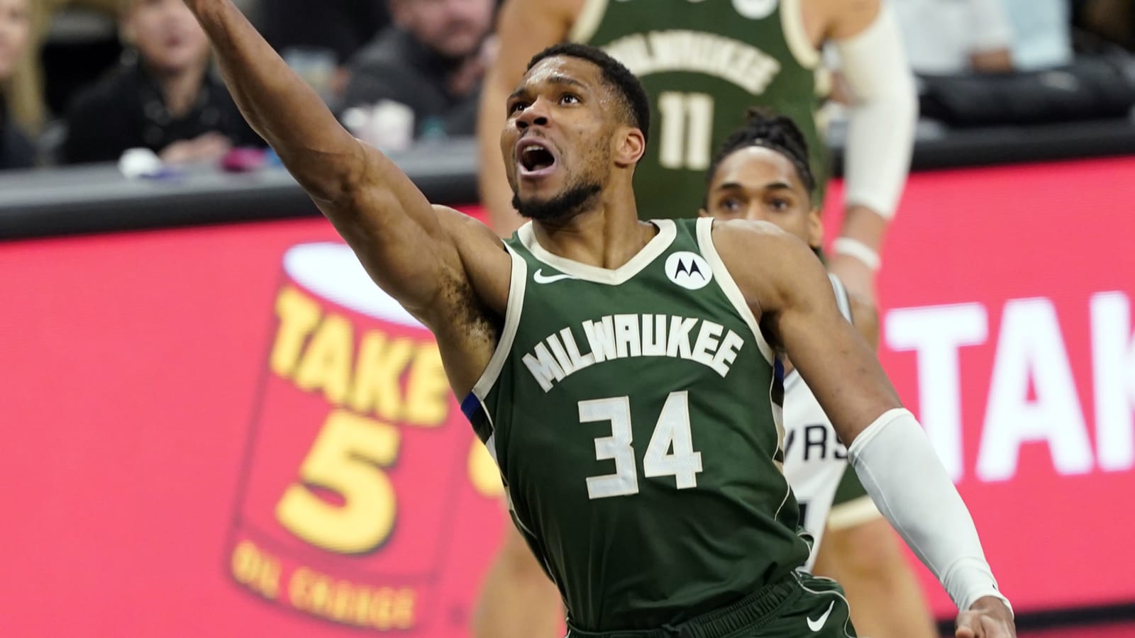 Watch: Giannis Antetokounmpo gets heated at Chris Paul after controversial play