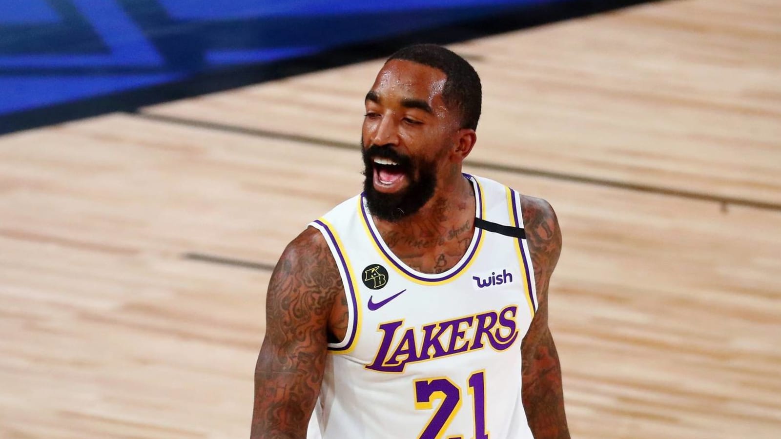 JR Smith wasted no time going shirtless when Lakers won championship