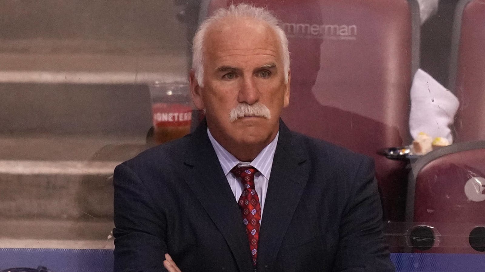 Joel Quenneville coaches before meeting with Gary Bettman