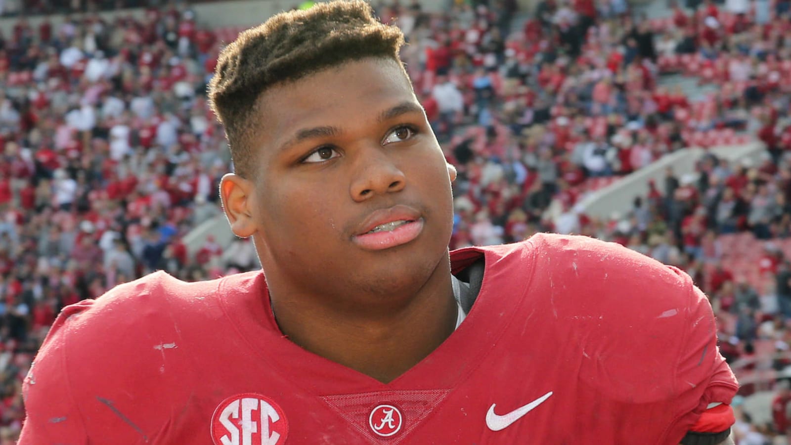 Watch: Alabama DL Quinnen Williams hilariously stops himself from trash-talking Kyler Murray