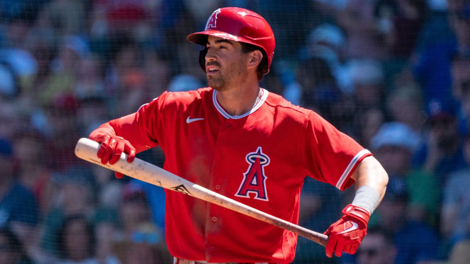 Angels' Taylor Ward bloodied, carted off after taking pitch to face