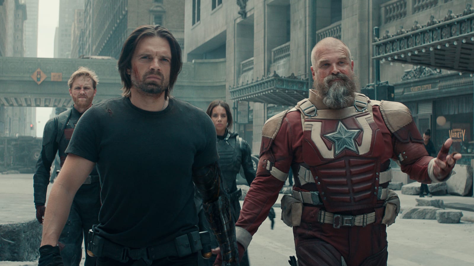 David Harbour drives the 'Thunderbolts*' cast to CinemaCon in a Red Guardian limo