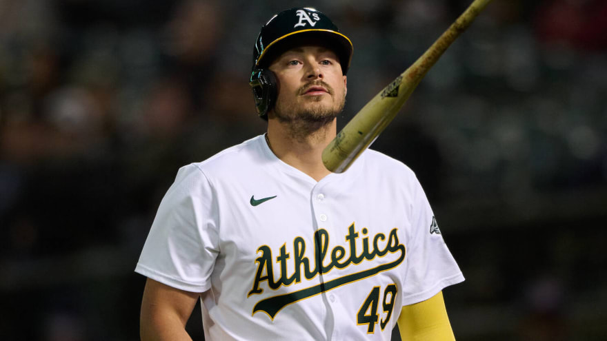 A's option 1B to Triple-A amid ugly hitless streak