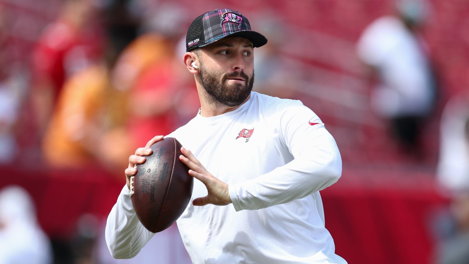 Watch: Baker Mayfield Goes Undercover As Bucs Fan 'Gus Swayze'