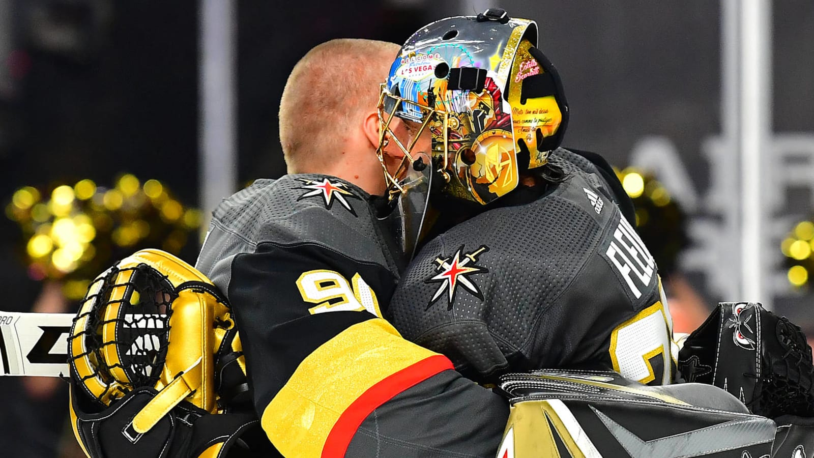 Marc-Andre Fleury and Robin Lehner Vegas Golden Knights Unsigned Gold  Alternate Jersey Touching Gloves vs. Arizona Coyotes Photograph · The World  Table Hockey Association, Inc.