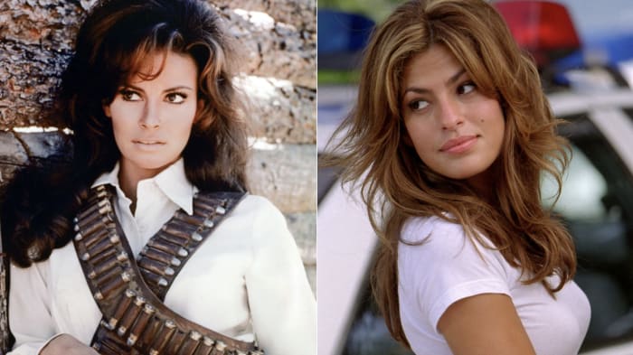 Raquel Welch and Eva Mendes