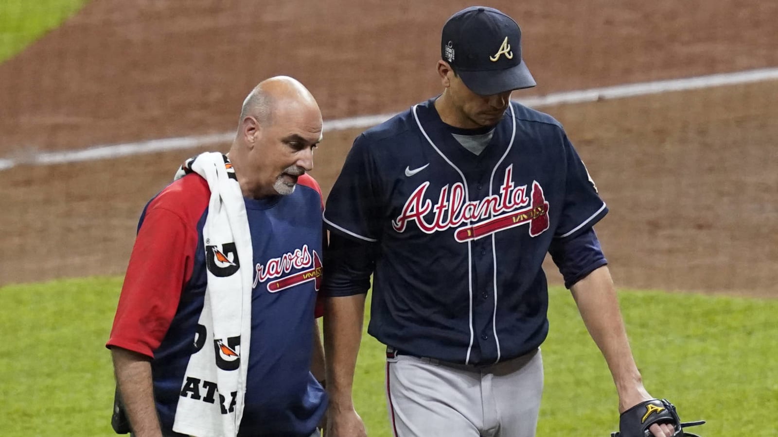 Braves' Charlie Morton out for rest of World Series after