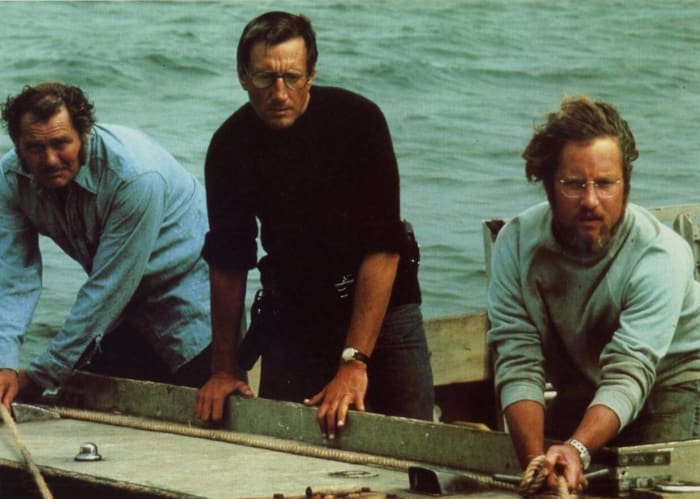 Quint and Hooper in 'Jaws'