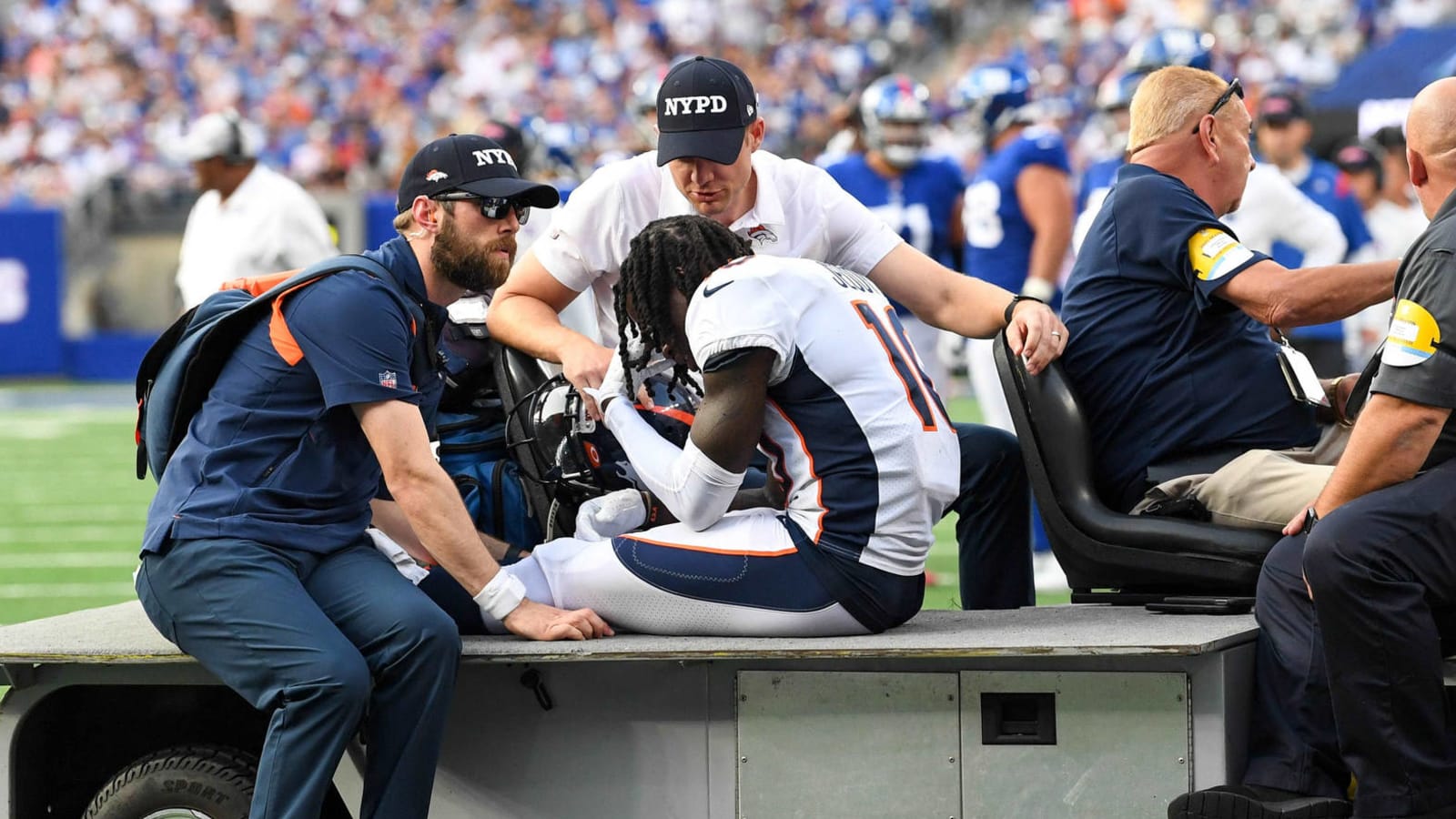 Broncos' Hamler blames himself for Jeudy's ankle injury