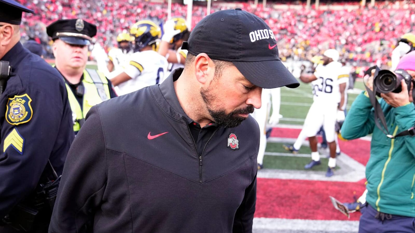 Ryan Day walks off field after disappointing loss to Michigan