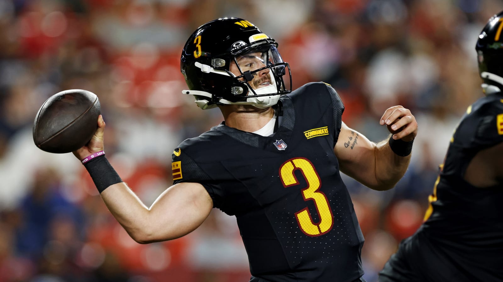 Watch: Commanders’ sideline reacts to QB Trace McSorley bulldozing Patriots defender