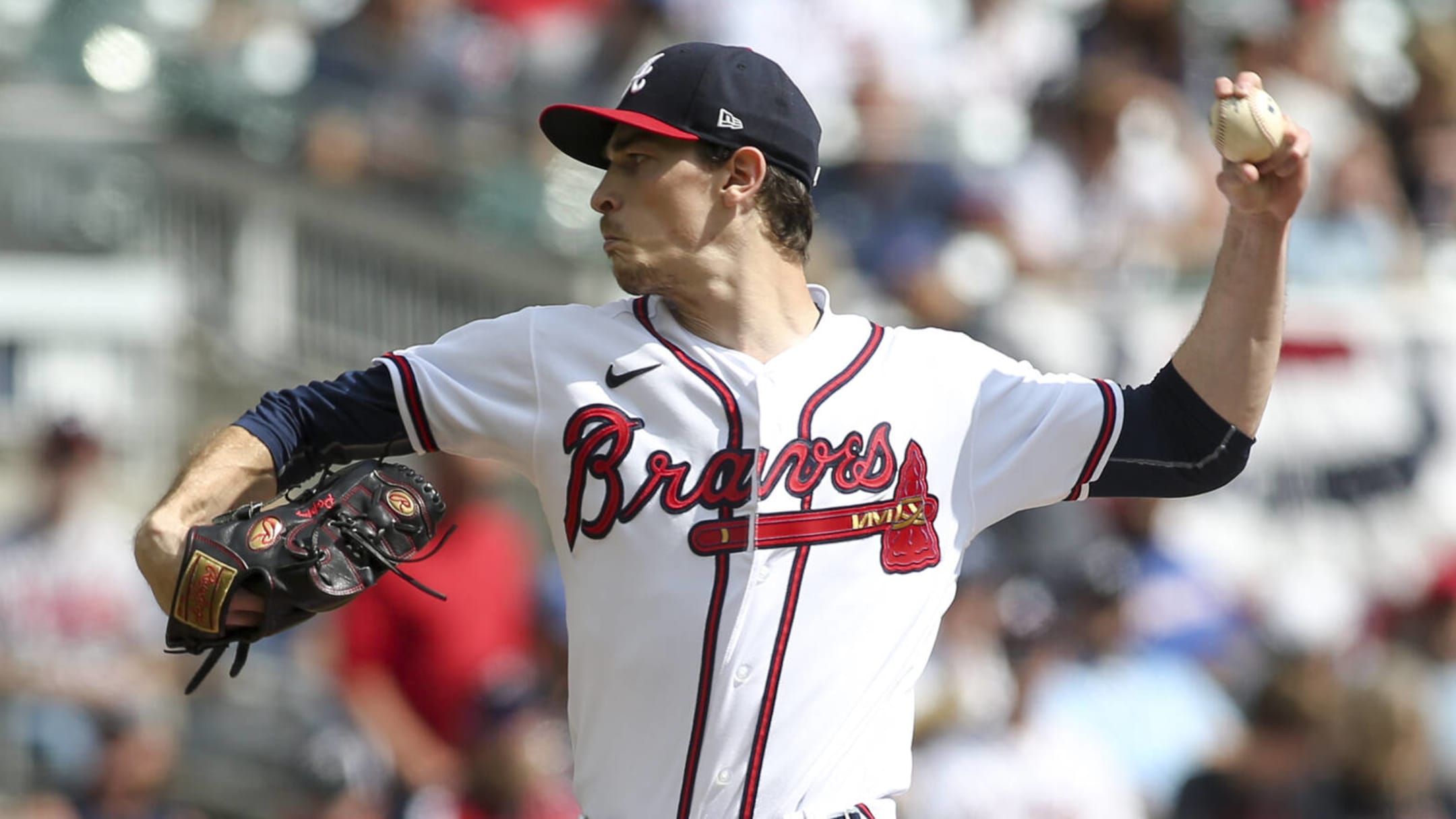 Atlanta Braves starting pitcher Max Fried- throws during the sixth inning  in Game 6 of baseball …