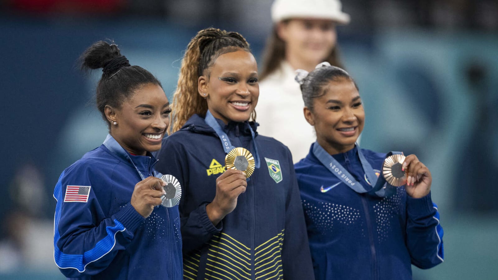 Simone Biles, Jordan Chiles explain bow to Rebeca Andrade on Olympic podium