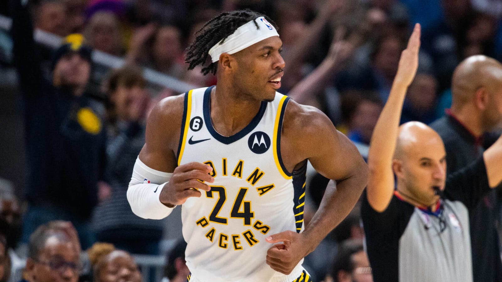 Pacers' Hield sets record for fastest-made three-pointer