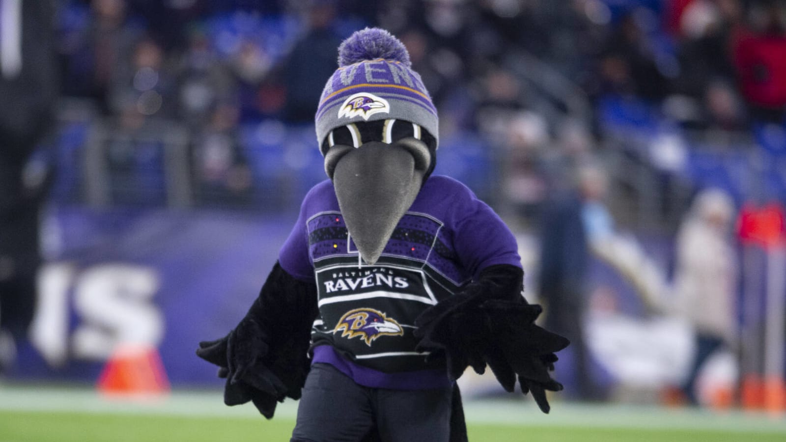 Watch: Ravens mascot, Poe, makes triumphant return off IR during 'Sunday Night Football'