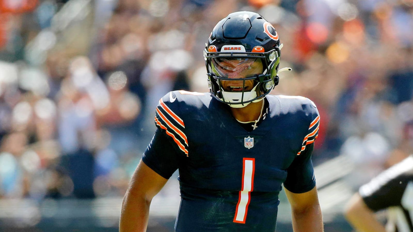 Watch: Bears QB Justin Fields gets blasted in preseason game vs. Bills