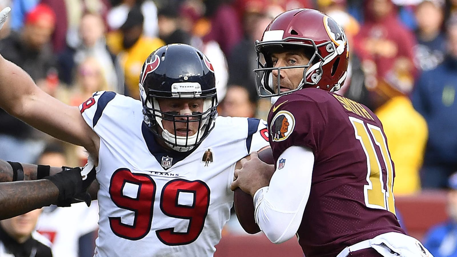 Texans' J.J. Watt tweets support for Alex Smith's clearance to return