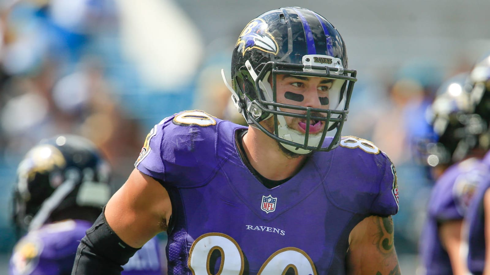 Out of the NFL since 2016, TE Crockett Gillmore works out for Ravens