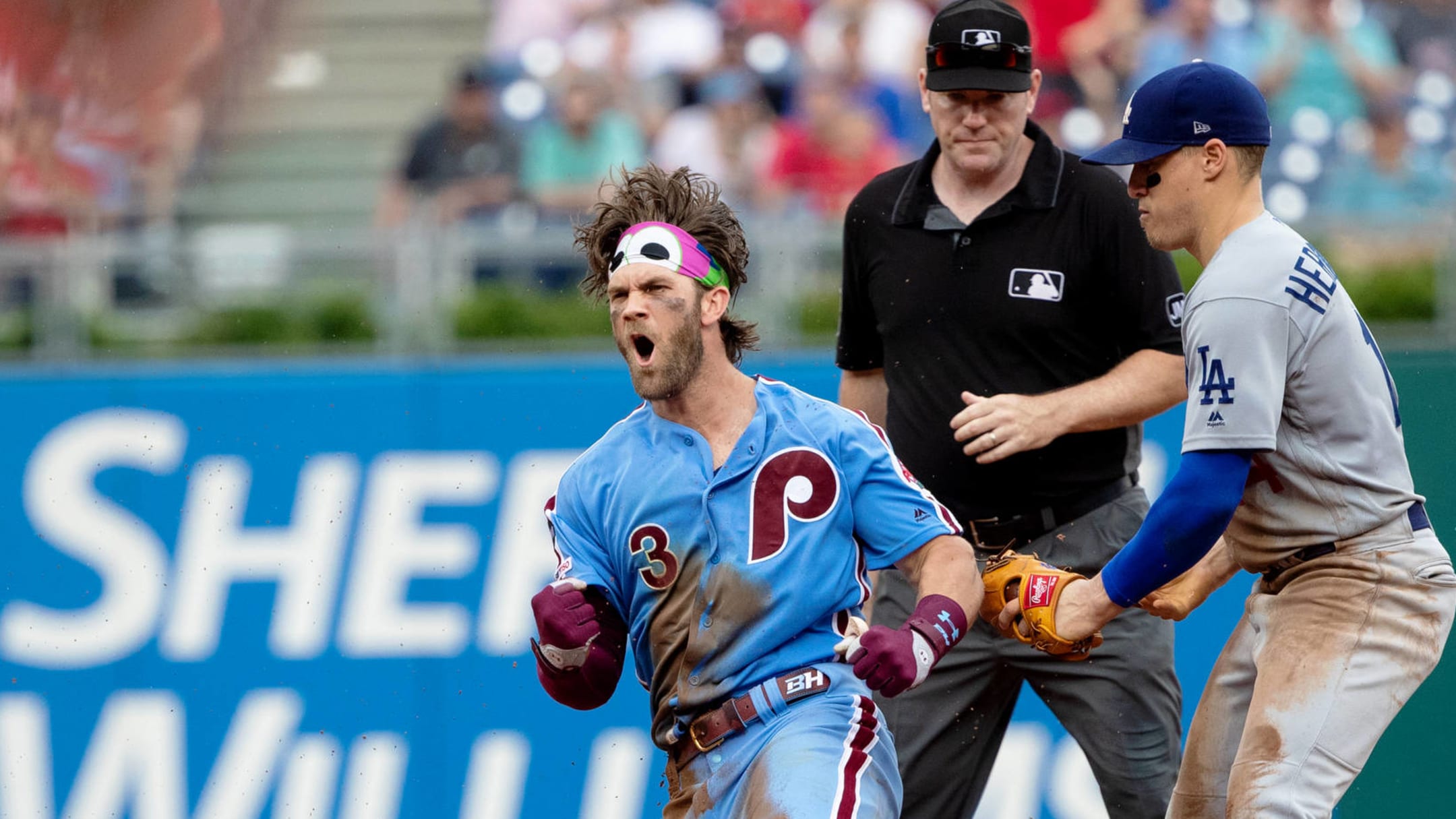 Bryce Harper sported a Phillie Phanatic bandanna