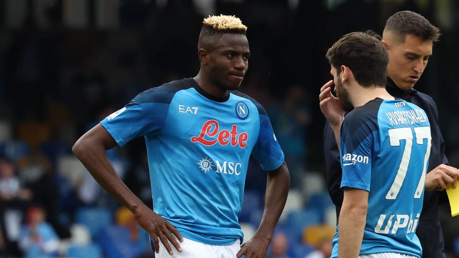 Victor Osimhen responds to transfer rumours during Napoli’s title win festivities