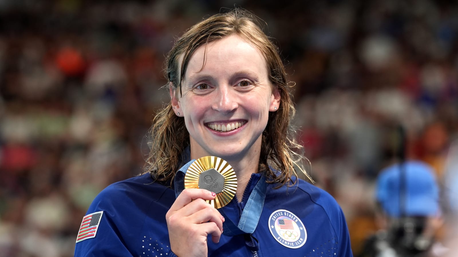 Katie Ledecky ties Olympic record with 12th swimming medal