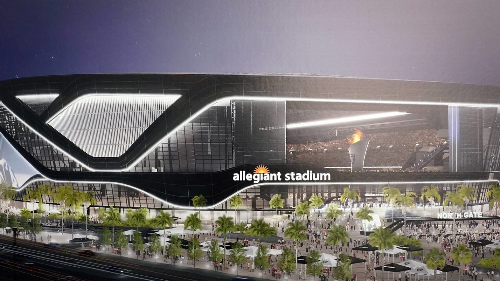 Watch: Raiders’ Allegiant Stadium is amazing lit up