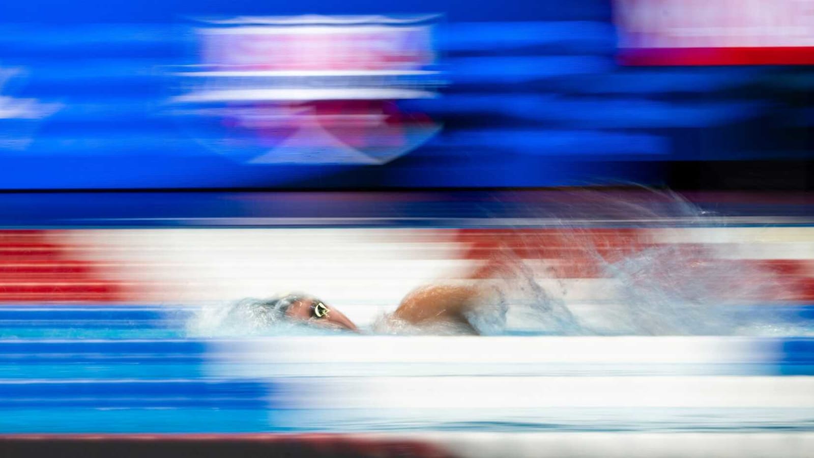 Katie Grimes swims during the women’s 1500 meter freestyle prelims