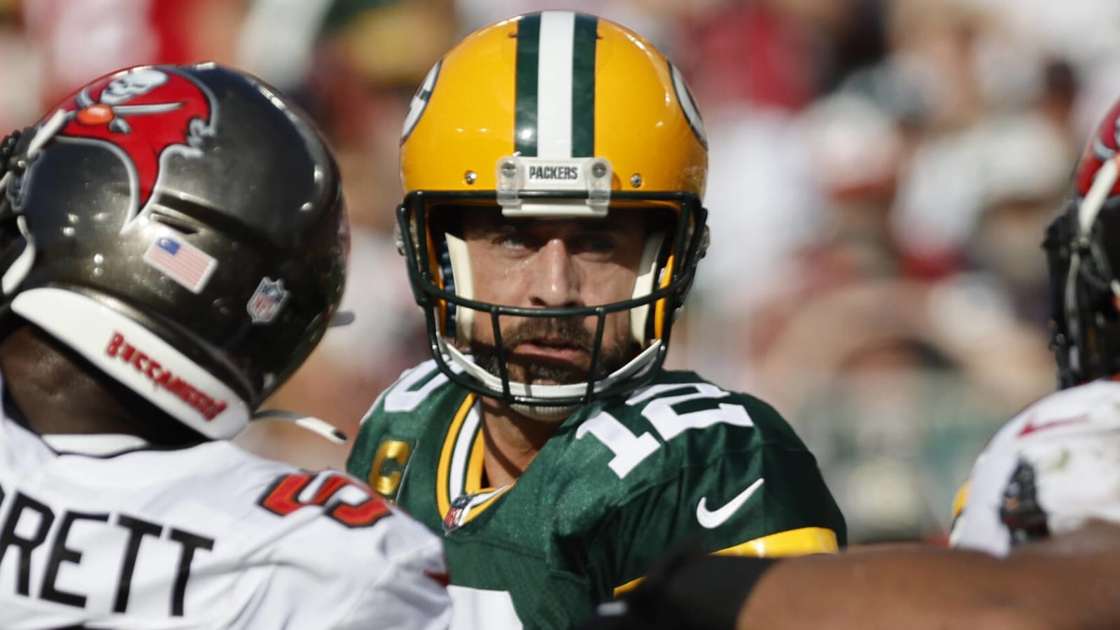 Rodgers says he talked officials up on Bucs' delay-of-game penalty