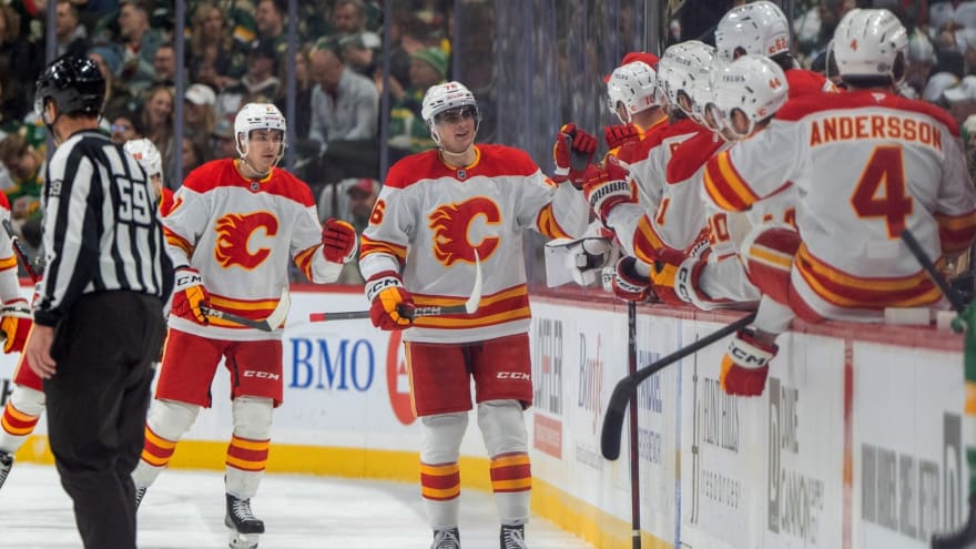 Flames fourth line centre battle on display during Edmonton split squad showdown