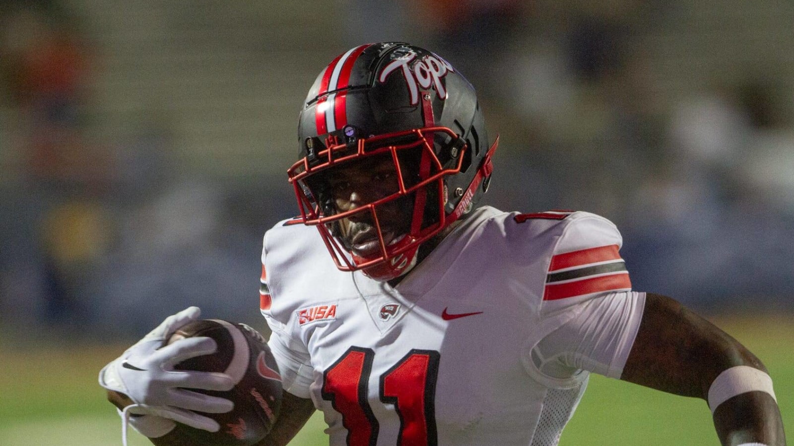 Western Kentucky WR Malachi Corley in Pittsburgh on Tuesday