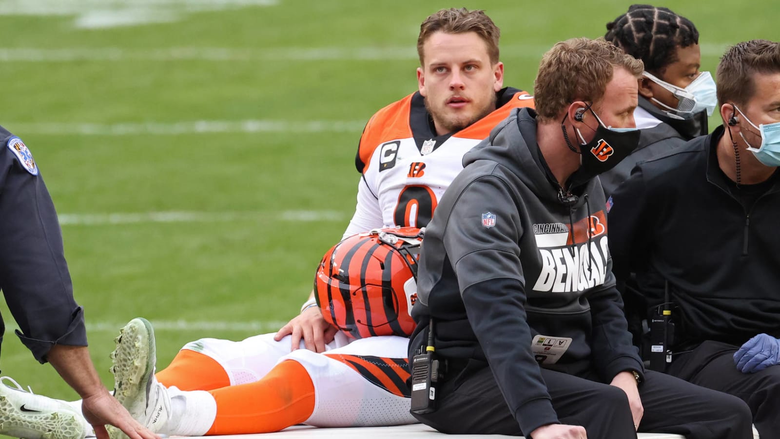 Joe Burrow injury news: Bengals QB carted off with calf injury during  training camp practice - Behind the Steel Curtain