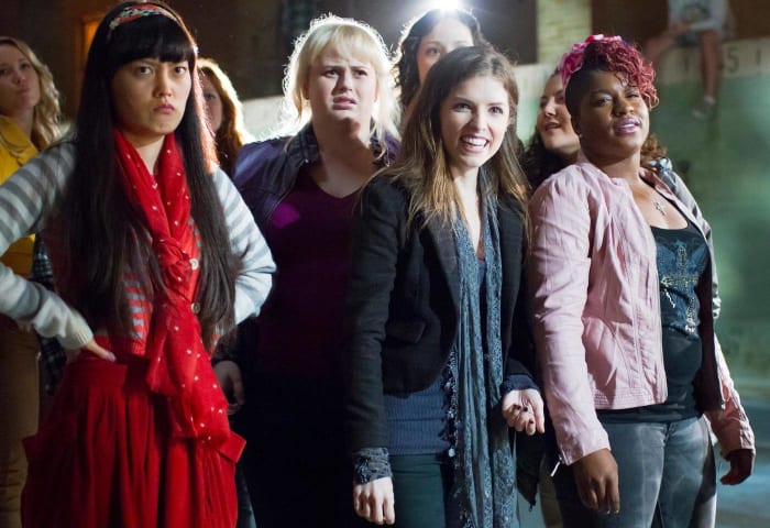 In Pitch Perfect (2013) Ester Dean's character sings S&M in the riff-off.  Dean actually wrote this song which was then given to Rihanna for her album  Loud (2010). : r/MovieDetails