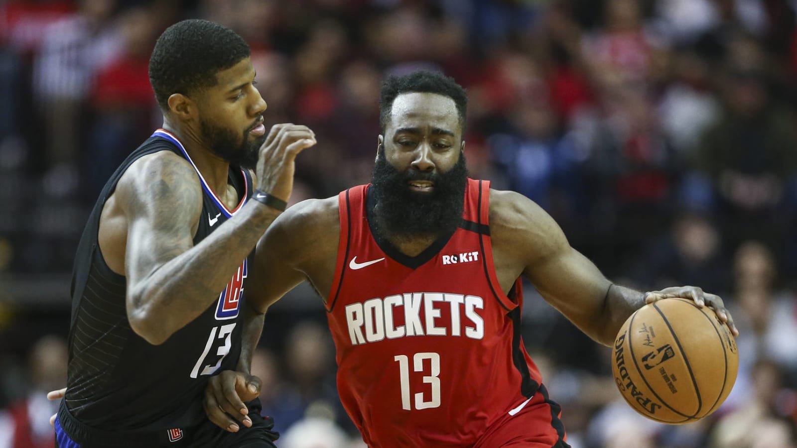 Paul George seems to shade James Harden's defense in response to his own struggles