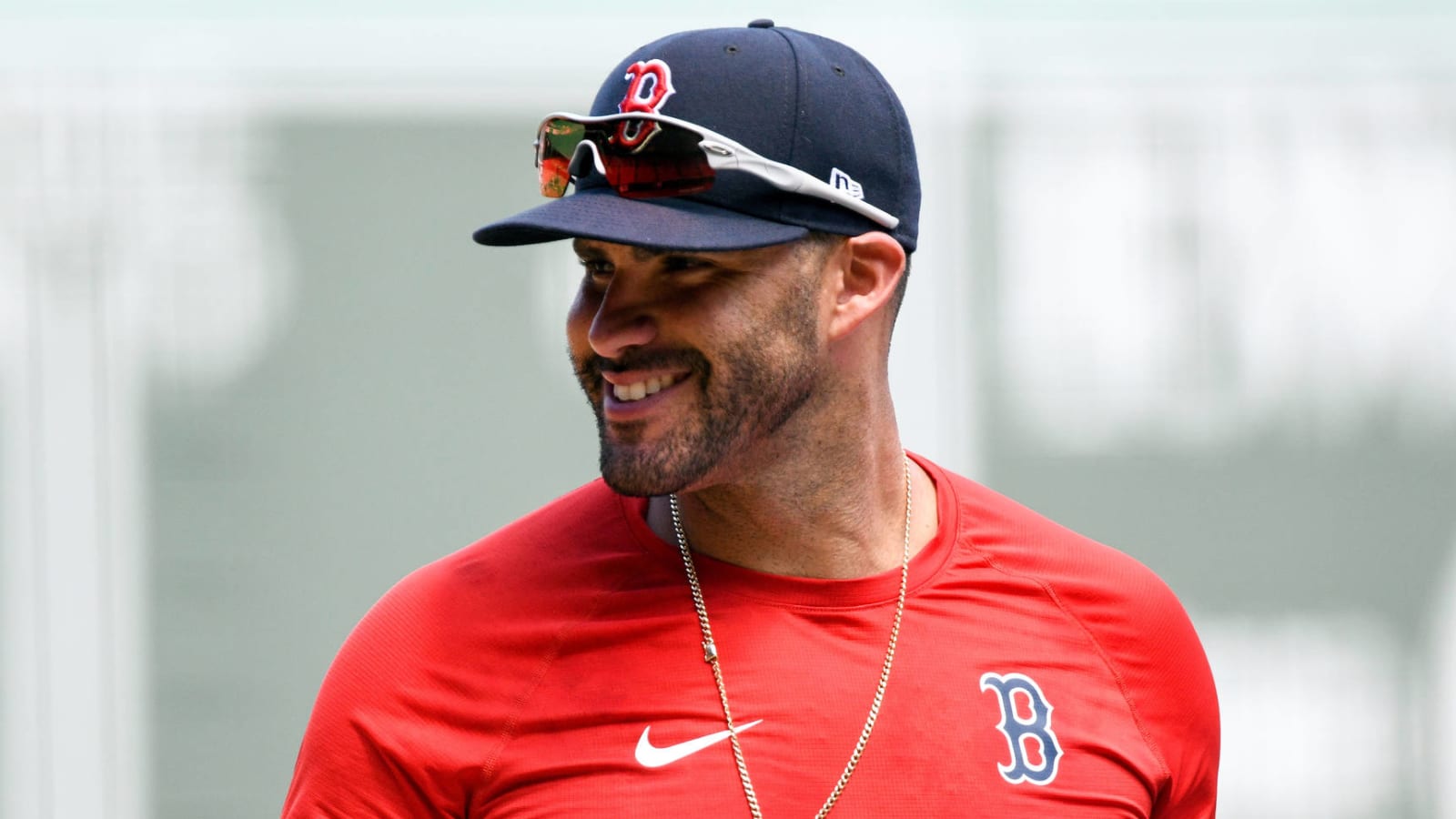 J.D. Martinez shows up to camp in funny Tom Brady shirt