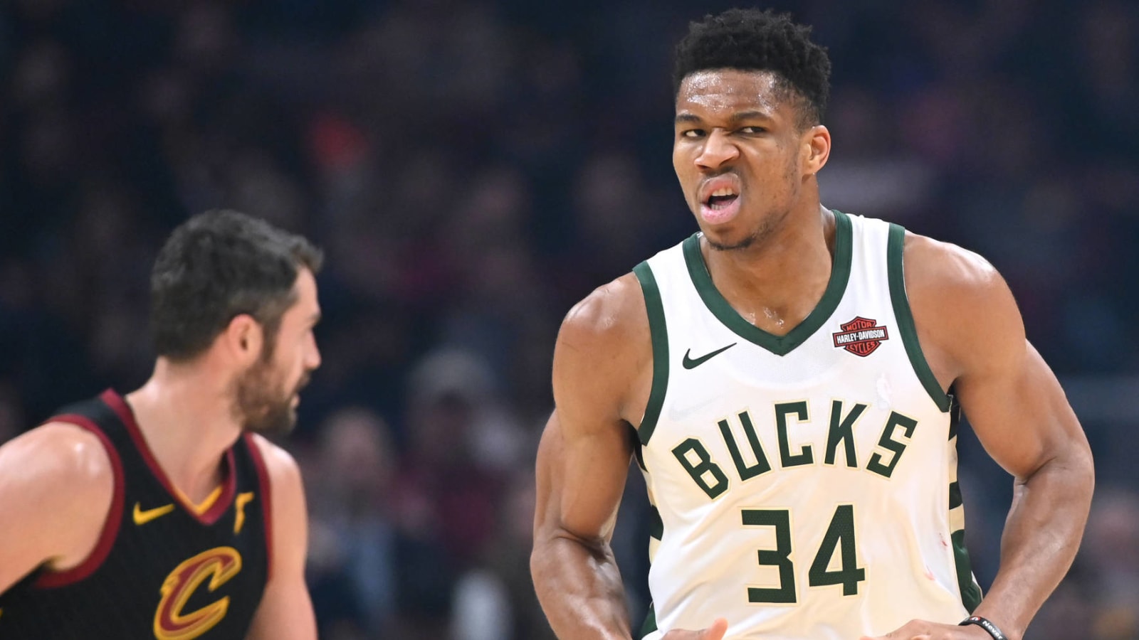 Watch: Giannis Antetokounmpo posterizes Kevin Love on game-opening dunk